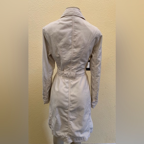 VTG Krizia Jeans Size US 8 Cream Color Single Breasted Trench Coat - Picture 6 of 12